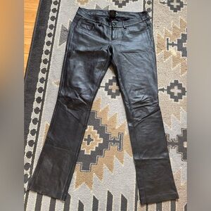 Paige Black Label Black Leather Pants Hyde Park Skinny Size 6